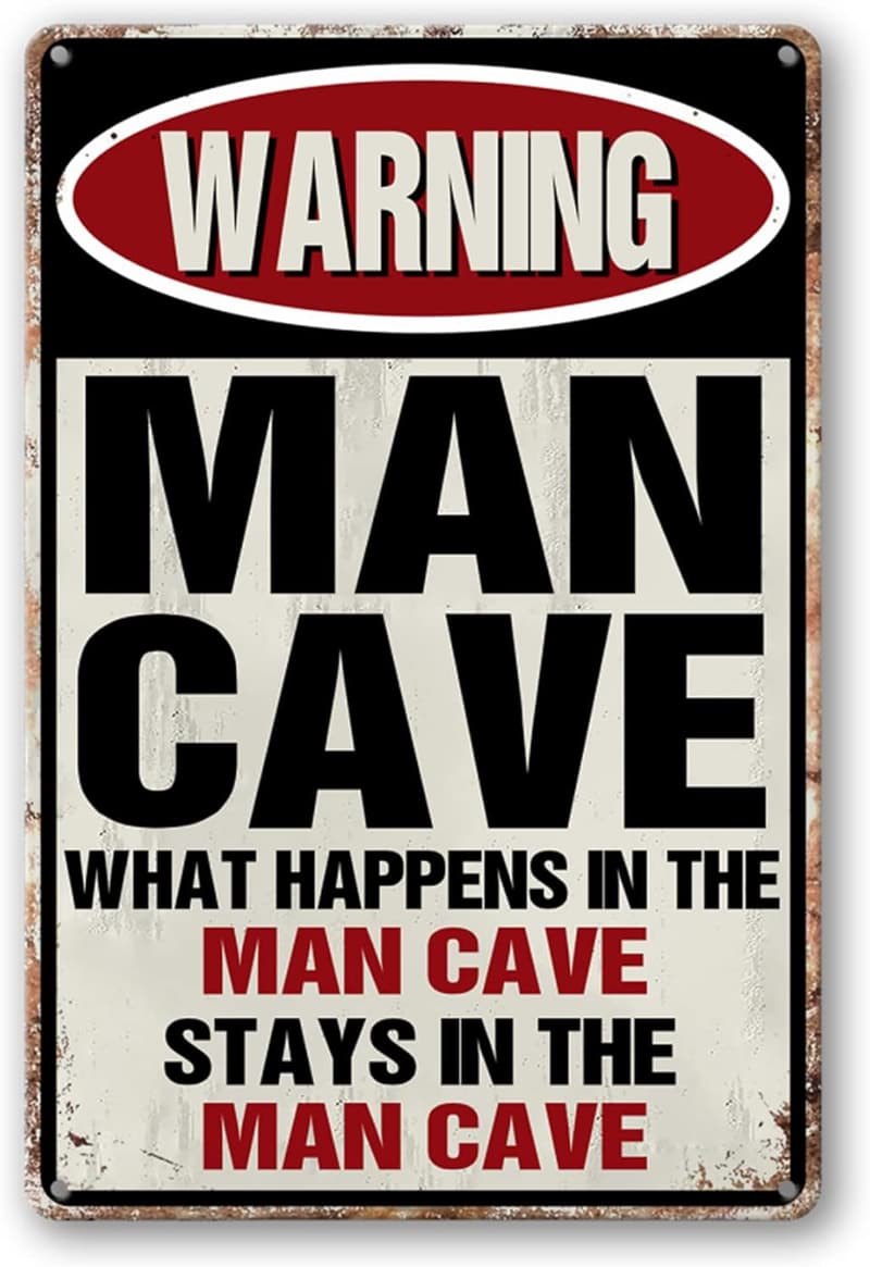 Personalized Funny Man Cave Metal Sign, 12 x 8 inches