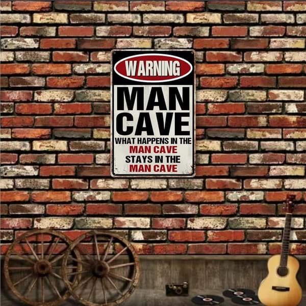 Personalized Funny Man Cave Metal Sign, 12 x 8 inches