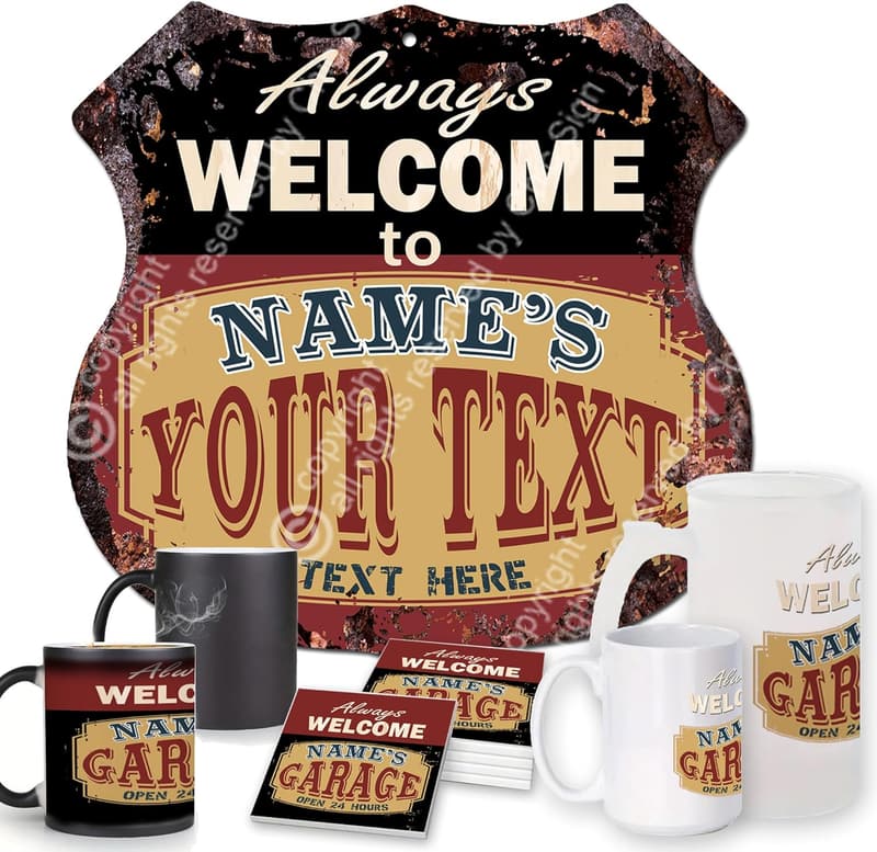 Custom Personalized Rustic Sign - Man Cave Decor (11.5