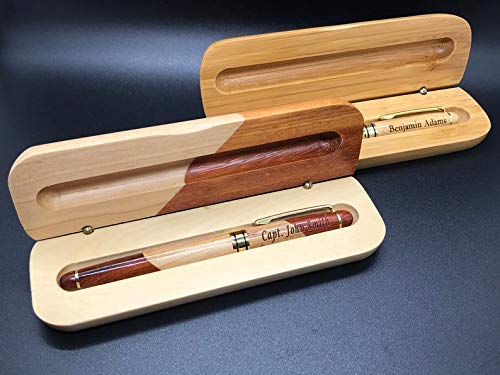 Personalized Maple & Rosewood Executive Pen Set