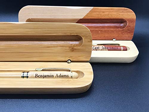Personalized Maple & Rosewood Executive Pen Set