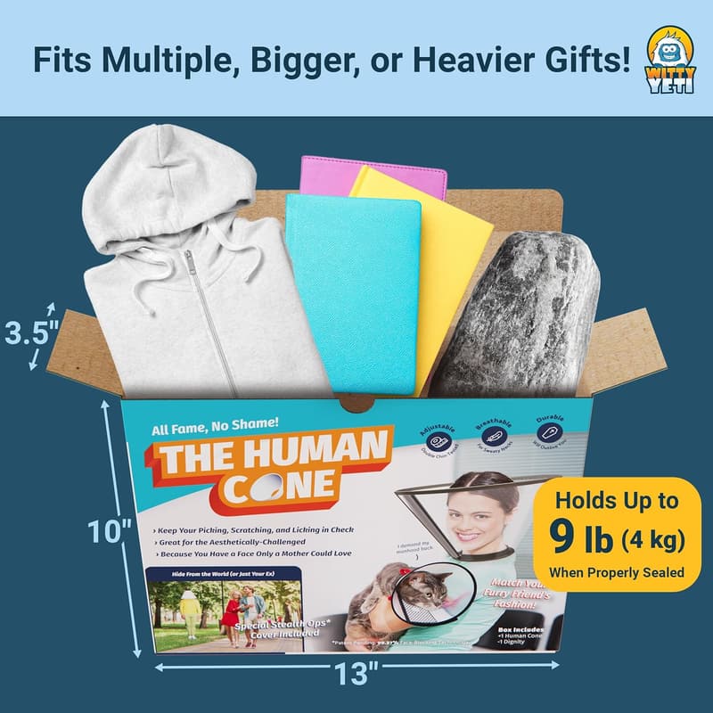 Witty Yeti Human Cone Prank Gift Box for Birthdays or Christmas
