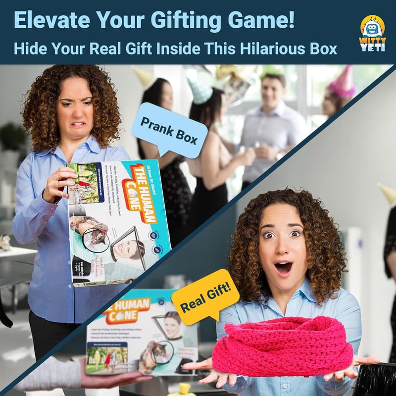 Witty Yeti Human Cone Prank Gift Box for Birthdays or Christmas