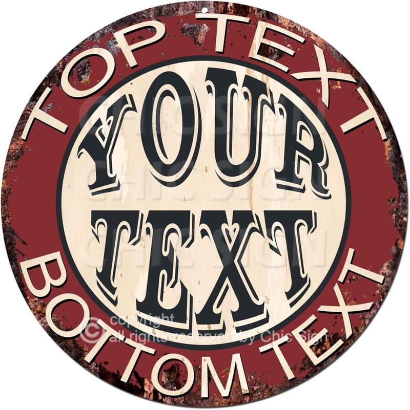 Personalized Rustic Vintage Aluminum Sign for Man Cave Decor