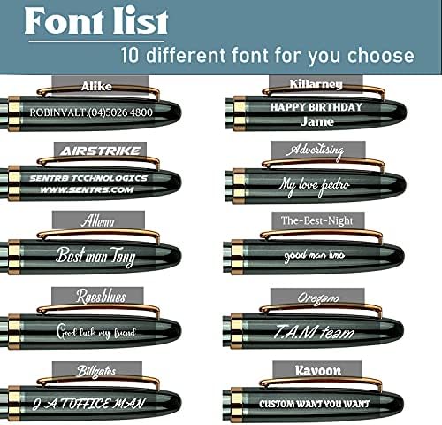 Personalized Executive Fountain Pen - Metal Body, Custom Engraving
