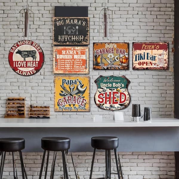 Personalized Tiki Bar Metal Sign for Home or Pub Decor