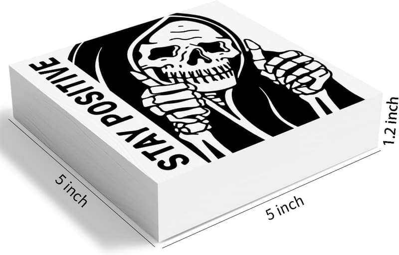 Stay Positive Skeleton Wooden Box Sign - Rustic Home Decor 5x5