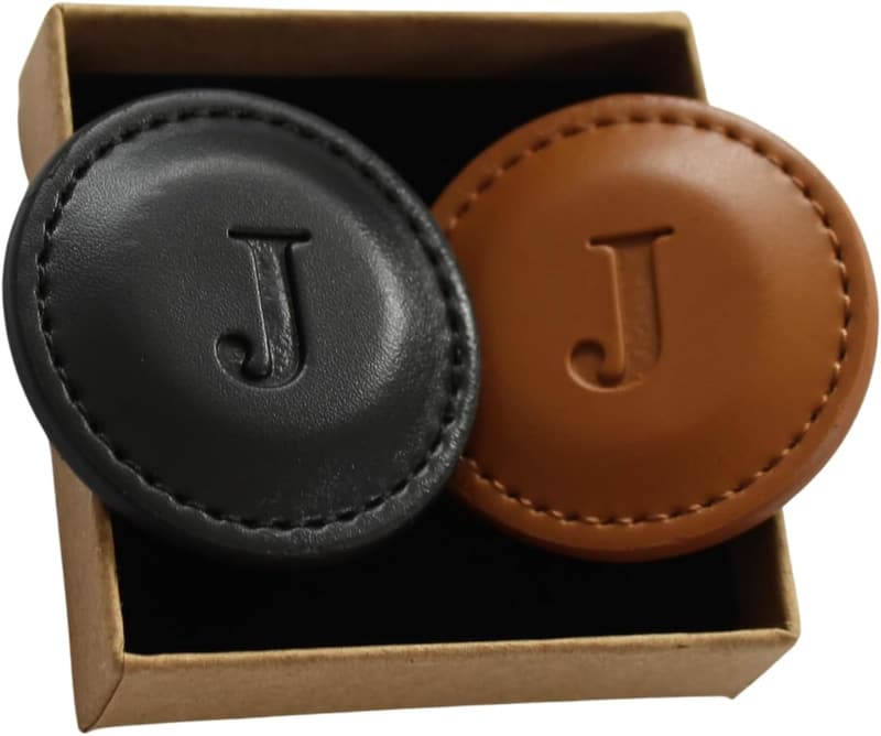 Personalized Golf Markers Set of 2 - Handmade Vegan Leather