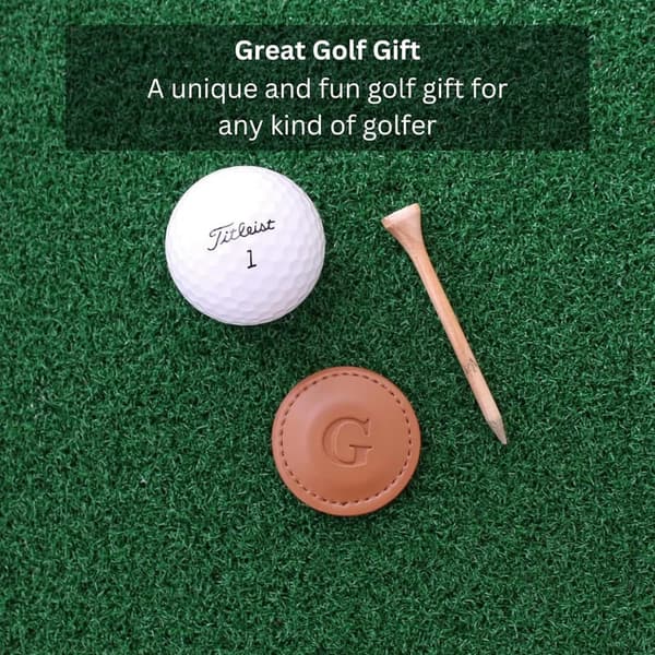Customized Vegan Leather Golf Markers - Set of 2 for Golfers