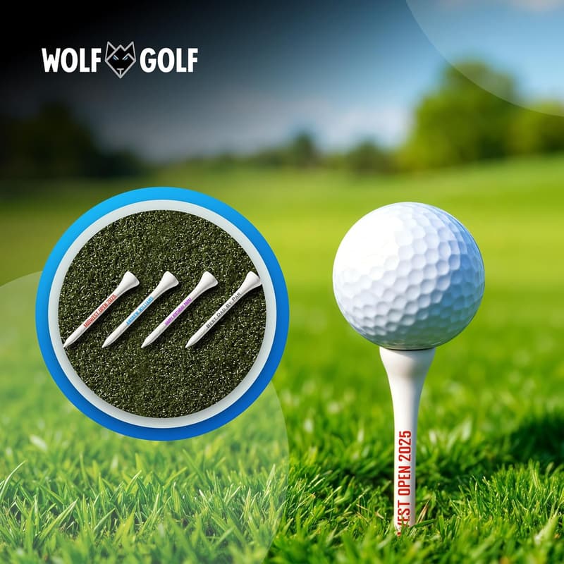Custom Golf Tees Gift Set - Choose Font & Color, 50-200 Tees