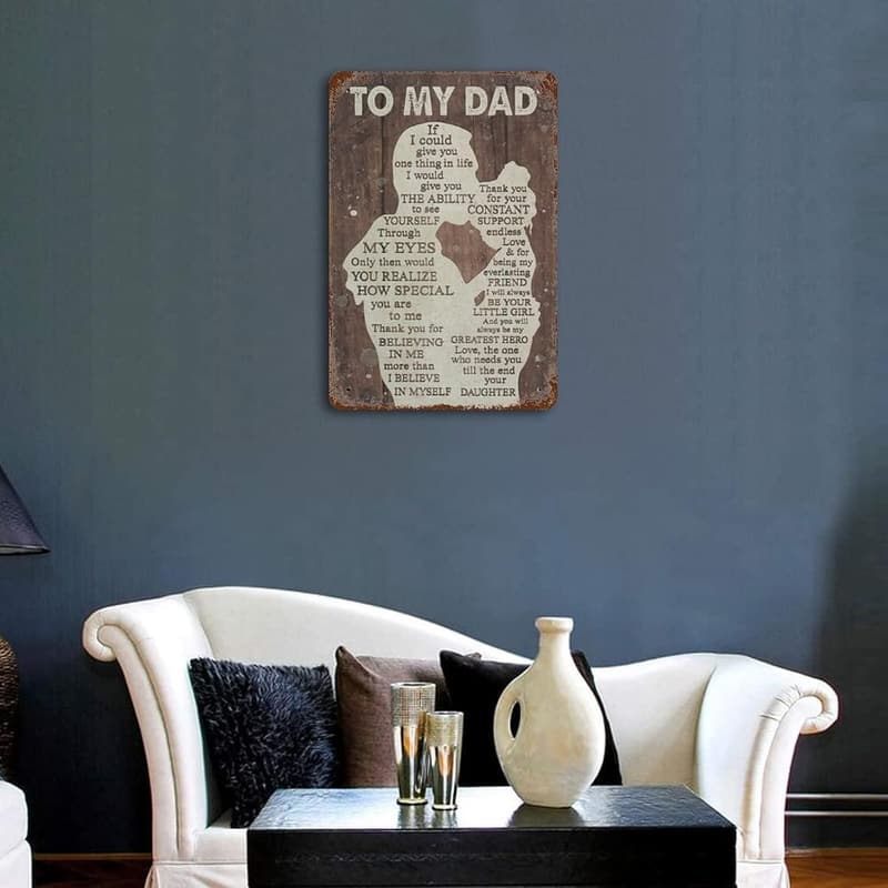 Funny Vintage Metal Sign for Dad - Retro Wall Decor 8x12 Inches