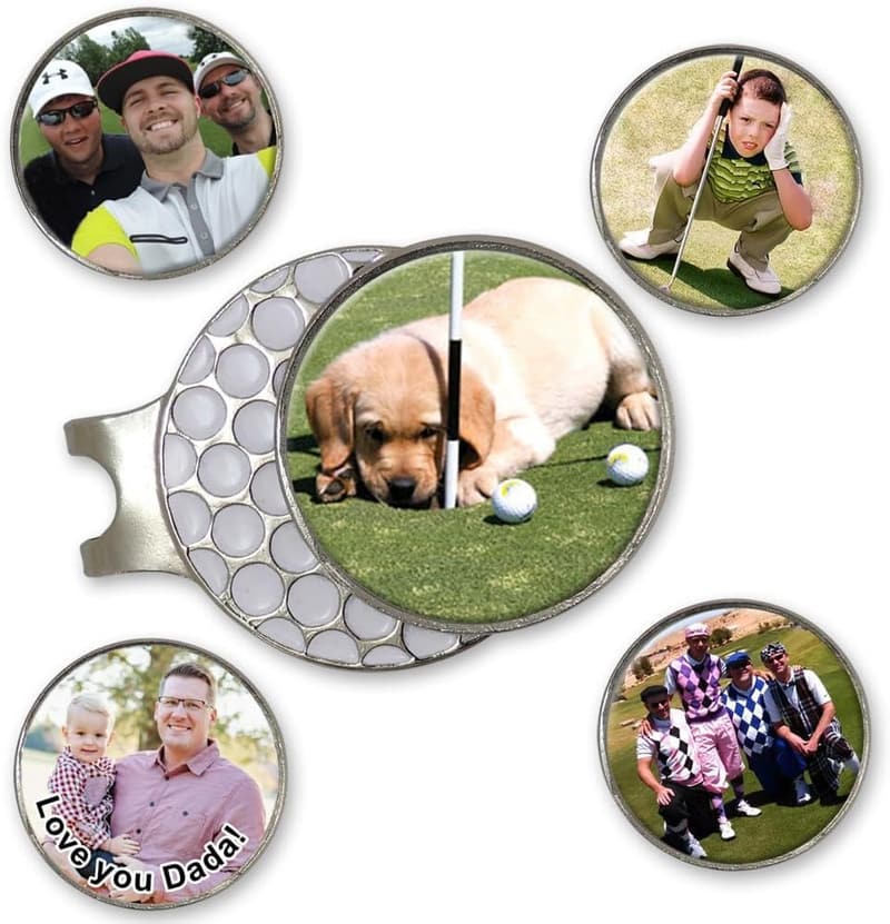 Magnetic Golf Ball Marker Hat Clip with Customized Photo
