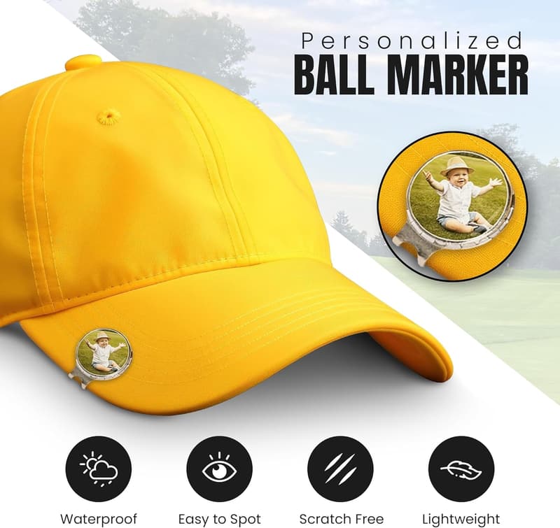 Magnetic Golf Ball Marker Hat Clip with Customized Photo