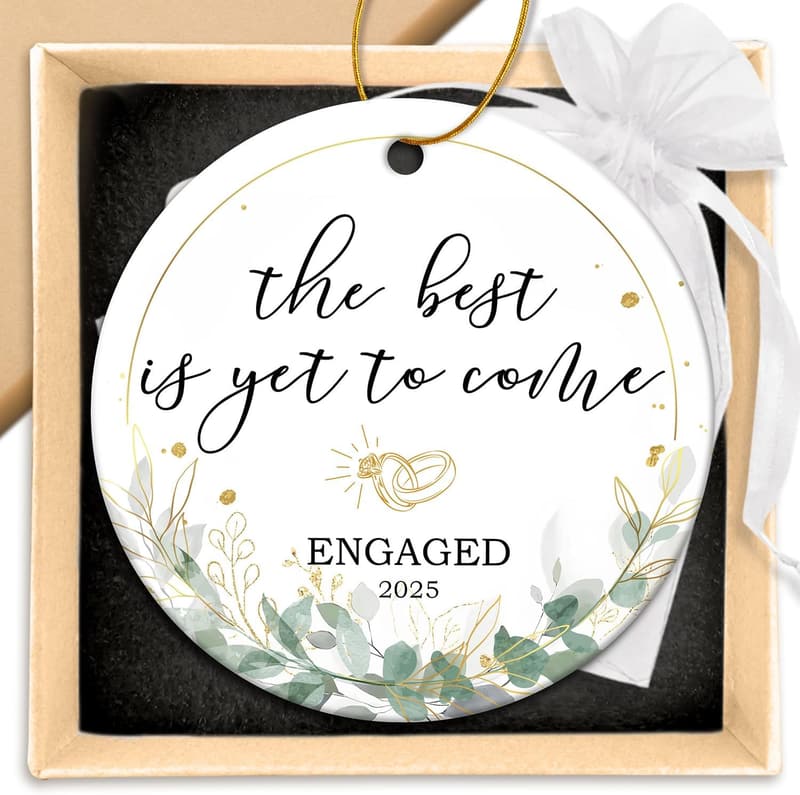 2025 Engagement Gift - Ceramic Ornament for Couples