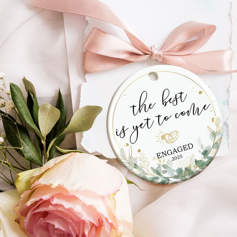 2025 Engagement Gift - Ceramic Ornament for Couples