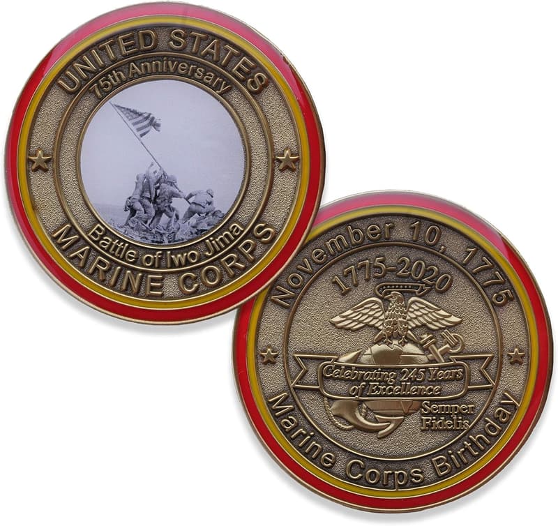 Marine Corps Birthday Challenge Coin - Iwo Jima 75th Anniversary
