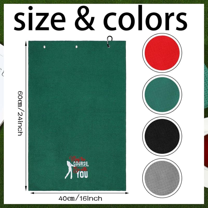 Funny Golf Towels Set with Clips - Ideal Golf Gifts for Men & Women