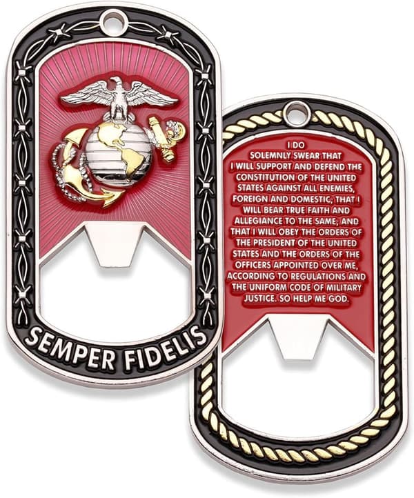 USMC Challenge Coin - Marine Corps Bottle Opener