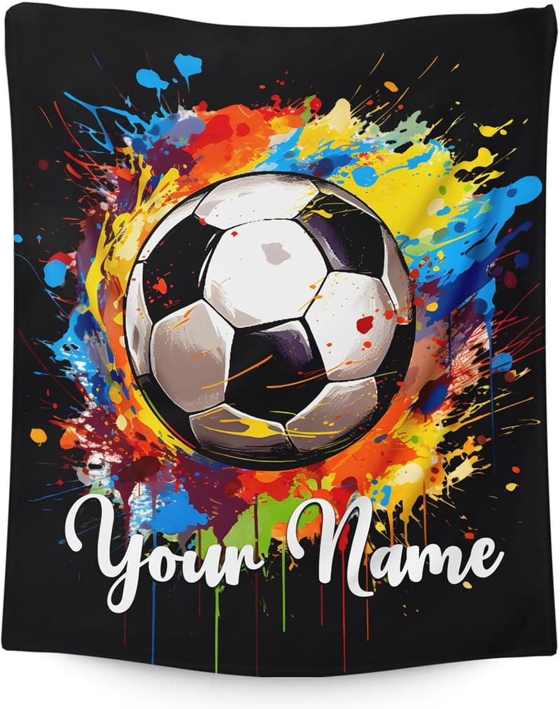 Personalized Soccer Blanket for Kids - Soft, Cozy & Warm 50x40 Inches