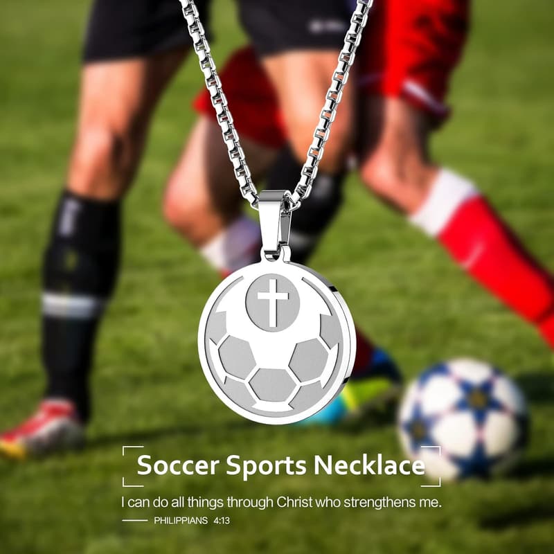 Inspiring Sports Pendant Necklace for Athletes - Phil 4:13