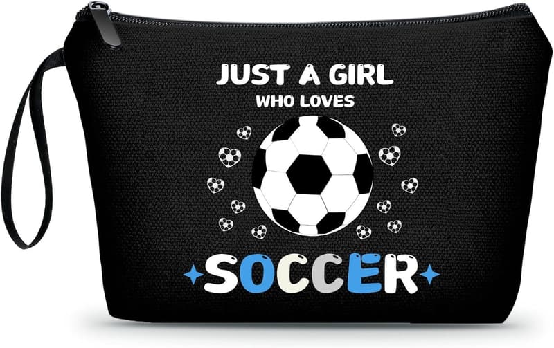 Soccer Cosmetic Makeup Bag for Girls - Travel Organizer