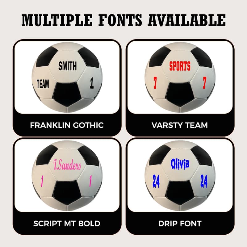 Personalized Soccer Ball – Custom Name/Text – Size 3, 4, 5