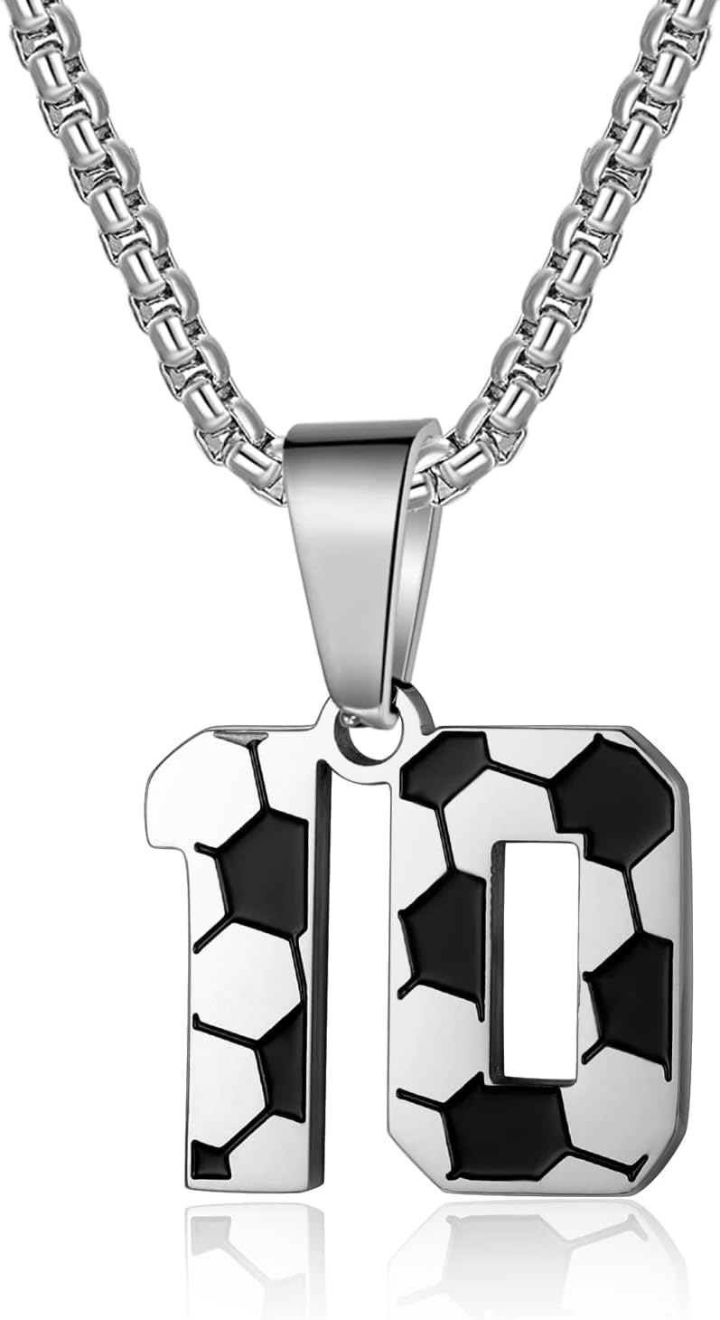 Personalized Soccer Number Necklace for Men & Women, Stainless Steel