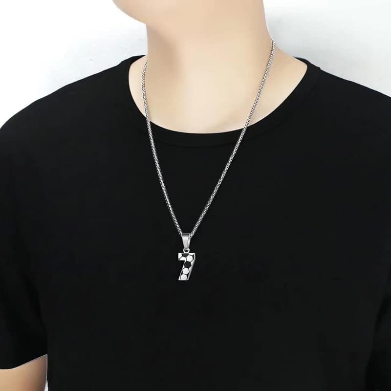 Personalized Soccer Number Necklace for Men & Women, Stainless Steel