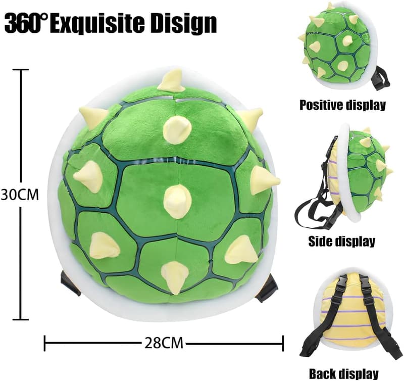 Turtle Shell Green Backpack Stuffed Role Play Toy 11.4 inch