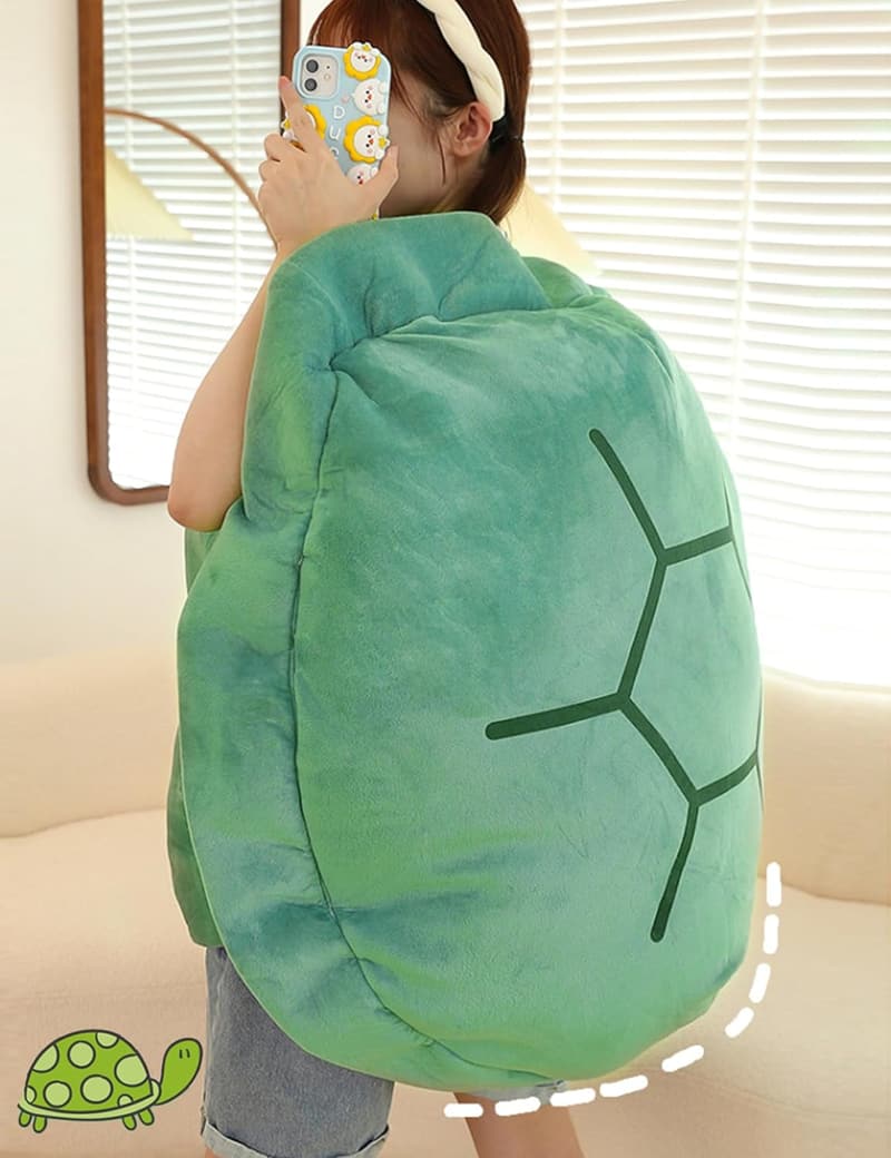 Wearable Plush Turtle Shell Pillow for Adults - 40 Inch