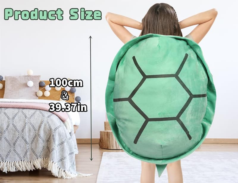 Wearable Plush Turtle Shell Pillow for Adults - 40 Inch