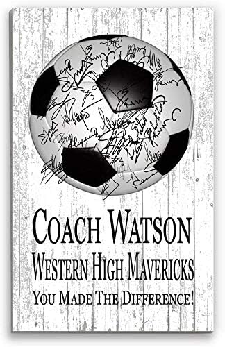 Personalized Soccer Coach Recognition Plaque with Signatures