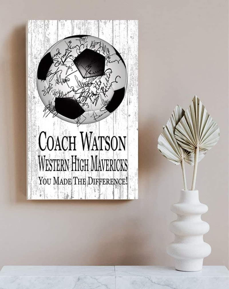 Personalized Soccer Coach Recognition Plaque with Signatures