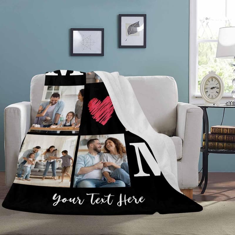 Personalized Photo Blanket for Mom's Birthday and Mother's Day