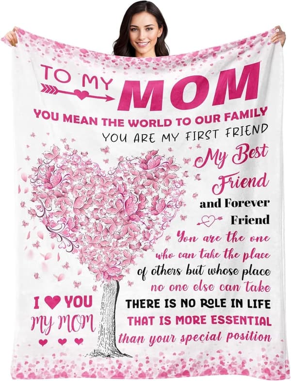 Mother's Day Soft Flannel Throw Blanket for Mom