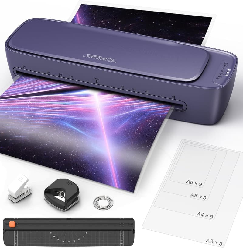 A3 Laminator Machine - 9-in-1 Cold/Hot, 11x17 with 30 Sheets