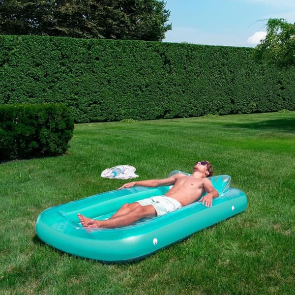 Inflatable Tanning Float with Adjustable Pillow for Pool Relaxation