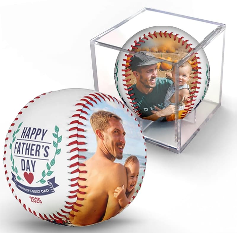 Personalized Father's Day Baseball with Display Cube