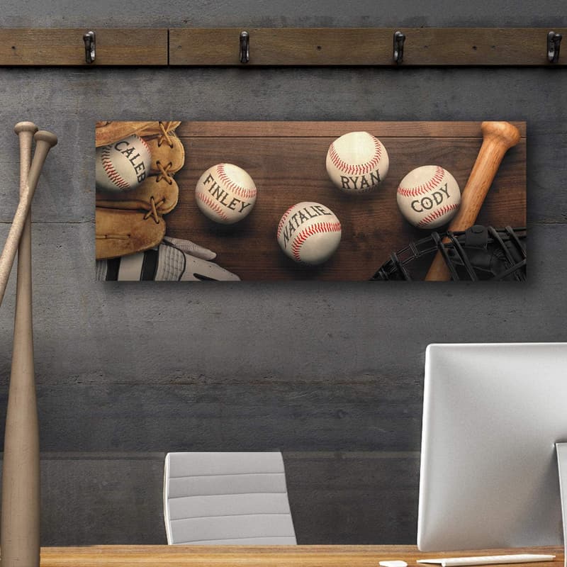 Father's Day Personalized Baseball Family Canvas (6