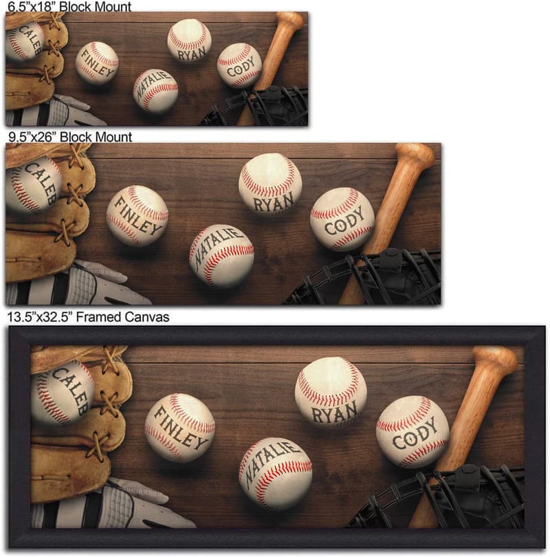Father's Day Personalized Baseball Family Canvas (6