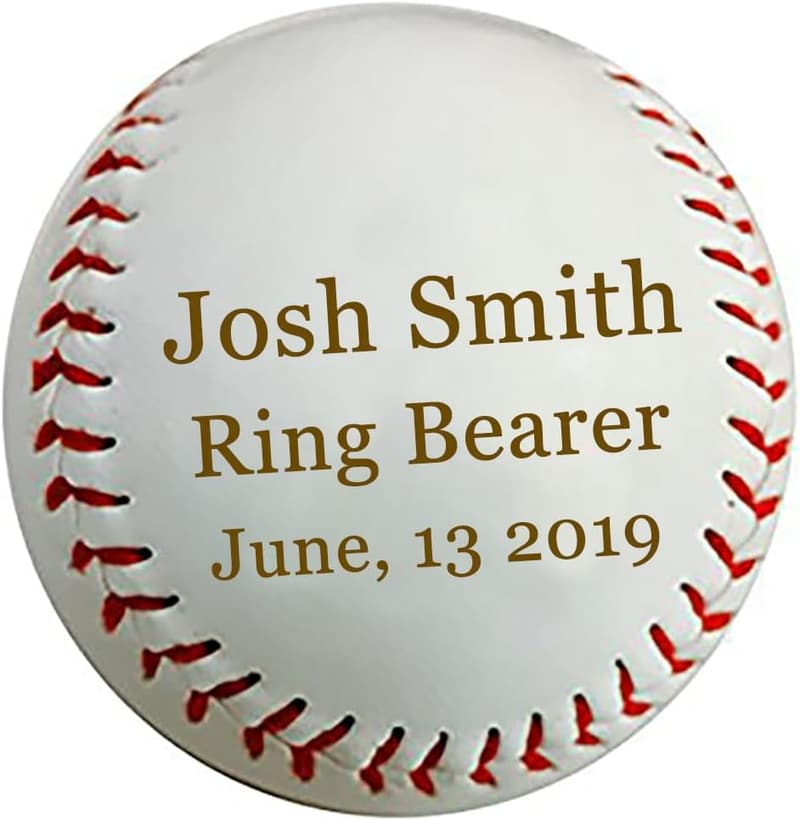 Personalized Synthetic Leather Baseball Gift - Custom Engraving