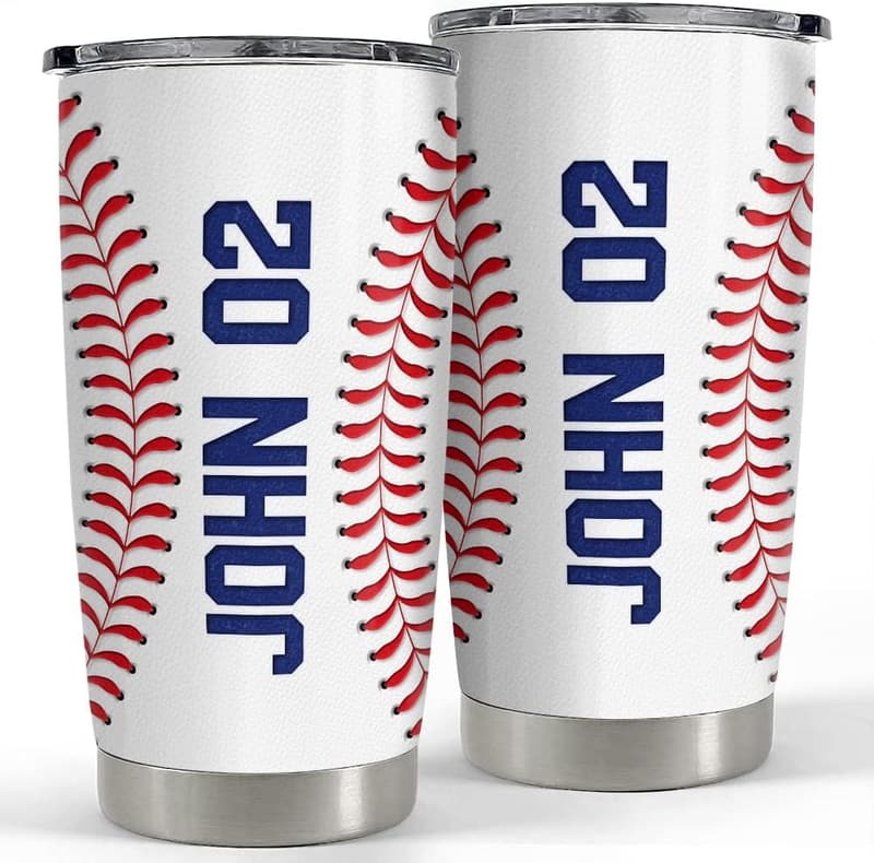 Personalized Baseball Tumbler - Custom Name 20oz/30oz