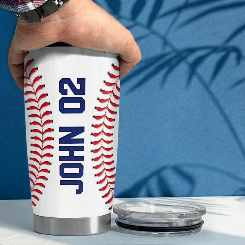 Personalized Baseball Tumbler - Custom Name 20oz/30oz