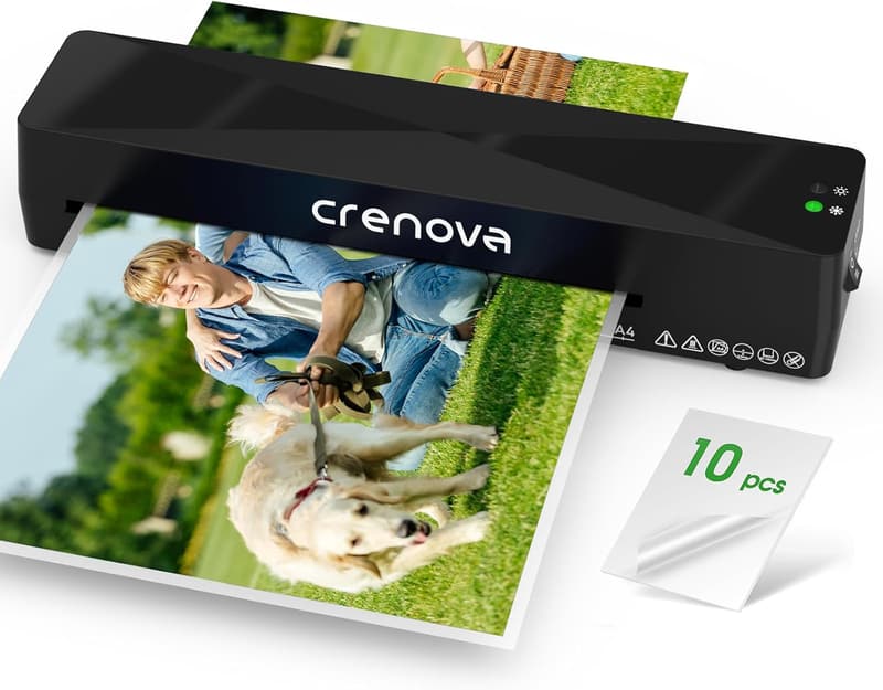 Crenova A4 Laminator Machine with 10 Sheets - Hot & Cold