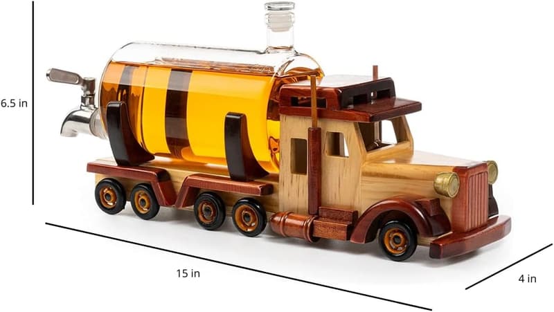 Truck Wine & Whiskey Decanter 1000ml - Perfect Gift for Dad