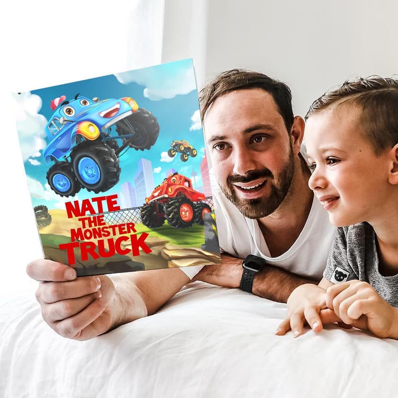 Personalized Monster Truck Storybook for Kids Ages 0-8