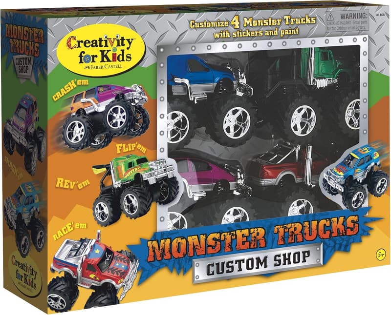 Customizable Monster Truck Set for Kids - Build 4 Trucks