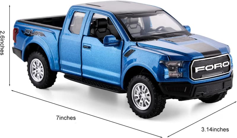 Diecast Metal F150 Pickup Truck Toy with Lights & Sound for Kids 3+