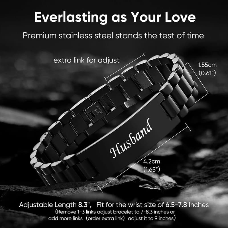 Personalized Stainless Steel Watch Band for Men