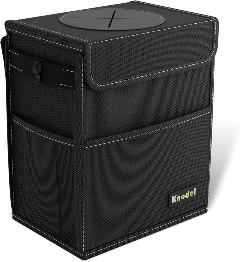 Leak-Proof Waterproof Car Trash Can - 2 Gallon, Black